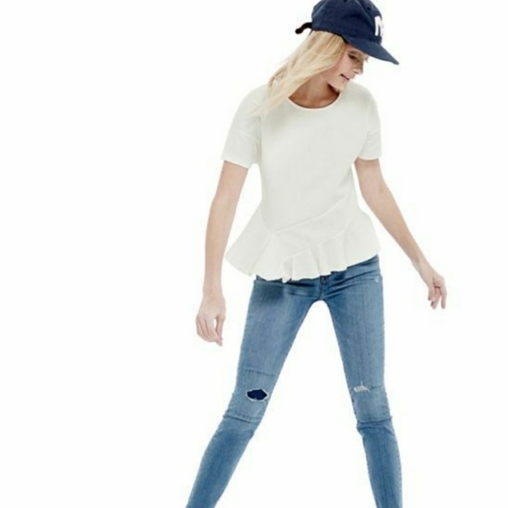 J. Crew Structured Flutter-Hem T-Shirt - image 1